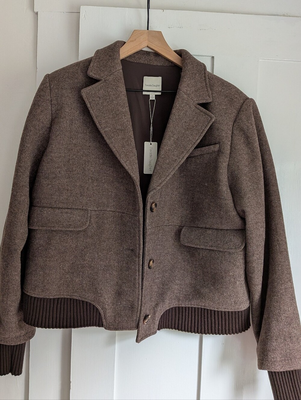 Favorite Daughter "The City" Herringbone Bomber Jacket - Picture 10 of 10